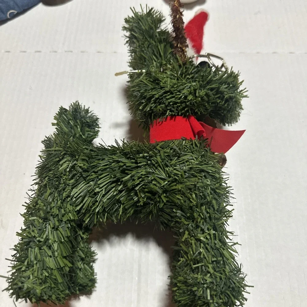 Christmas Rudolph the red nosed reindeer artificial grass fur decor 11